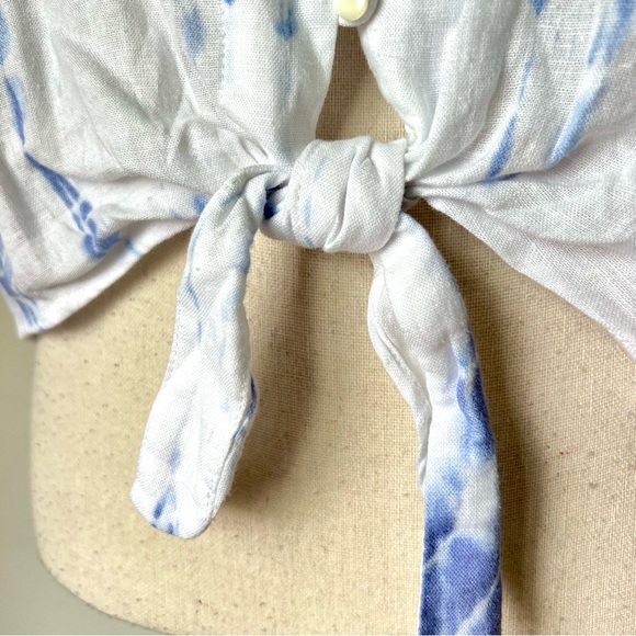RAILS Thea Cloud Tie Dye Linen Blend Tie Waist Blouse—SZ. Small - Picture 7 of 17